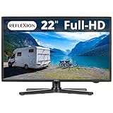 REFLEXION Camping Fernseher 22 Zoll, LED 1080p, Bluetooth, USB, HDMI, großer Blickwinkel LEDW220+