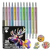 Générique Filzstifte, 12 Stück, 24 Farben, wasserfest, weiche Spitze | schnell trocknendes Filz-Set für Kunsthandwerk | auf Keramik-Leinwand für Erwachsene und
