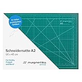 magnetiks Schneidematte DIN A2 - Schneideunterlage - selbstheilend doppelseitig grün 60x45cm