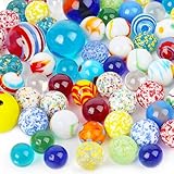 HAKACC 85 Stück Bunte Glasmurmeln, Murmeln in Einer Weißblechdose Murmeln Glas Kinder Murmelspiel Deko Spielzeug Pflanzendekoration