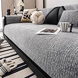 Yahbrra Sofabezug Weiche Chenille Sofa Überzug: für 1 2 3 4 Sitzer L Form Sofaüberwurf Ecksofa Couch Überzug Neue Universelle Anti Rutsch Hund Katze Sofa Cover (Grau, 70 * 70cm)