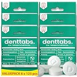 DENTTABS Zahnputz-Tabletten Ohne Fluorid (6 X 125 Stk.), Mild Und Angenehm, Vegan, Naturkosmetik