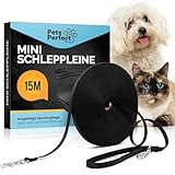 Pets Perfect Schleppleine 15m - Ultraleichte Schleppleine für kleine Hunde und Katzen - Katzenleine - Perfekte Laufleine für Hunde, Katzen und Welpen