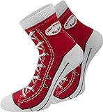 normani 4 Paar Baumwoll Socken im Schuh - Design Farbe Rot Größe 39/42