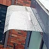 Vordach für den Außenbereich, Terrasse, Veranda, Unterstand mit Polycarbonat-Platte, 121,9 cm, Fenster-Regenschutz für Haustür, 95 % UV-Schutz, Regenschutz, Gartenüberdachung (50 x 190 cm)