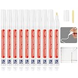 10 Stück Weiß Fugenstift für Schimmel und Restaurierung Fugenmörtel Restaurierung Stift Reparatur Marker für Reparatur Von Fliese Badezimmer Küche mit Ersatzspitze fugenmarker fliesenreparaturstift