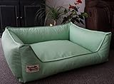 Hundebett Hundesofa Schlafplatz Kunstleder Acceso Farbe und Größe wählbar von XS bis XXL (70 cm X 55 cm, mintgrün)