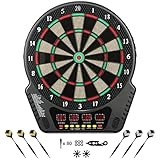 Elektronische Dartscheibe Profi Set - Elektrisches Dartboard Innovativer Dartautomat mit 243 Spielmöglichkeiten - Dart für 1 bis 16 Spieler，6 Dartpfeile und 80 Soft-Tipps