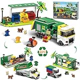 HiWEEGO Technik Müllwagen Bauset, 3-in-1 City Müllauto-Modell 811 Teiliges Recycling LKW Baustein Fahrzeuge Spielzeug mit 3 Müllsortierbehältern Geburtstags Geschenk für ab 8-12+ Kinder Jungen Mädchen