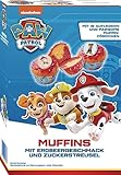 RUF x PAW Patrol Muffin Backmischung mit Erdbeer-Geschmack, für 12 Paw Patrol Muffins, inkl.16 Oblaten-Auflegern und PAWsome Muffin-Förmchen, 1 x 394g