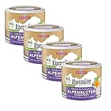 Bad Reichenhaller Alpensaline Edles Alpensalz Alpenblüten 4x80g | BIO Premium Salz Gewürzmischung aus Deutschland Gewürze und Blüten stammen aus kontrolliert biologischer Anbau | Bundle Paket