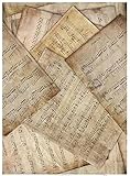 Zita`s Creative Reispapier A3 - Noten 2. Motiv-Strohseide, Strohseidenpapier, Decoupage Papier