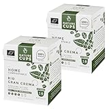 NATURE CUPS | Kaffeekapseln kompostierbar | kompatibel mit Nespresso | Bio Gran Crema 2 x 10er Box