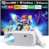 2025 Neues Hochleistungsbeamer, unterstützt Switch und PS5 ohne Verzögerung, Beamer mit WiFi und Bluetooth, 20000 Lumen 4K-Unterstützung, Full HD 1080P Auflösung, （Hochhelligkeitsversion）