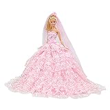 E-TING Prinzessin Puppe Kleid Kleidung Abend Party-Outfit + Schleier Set für Barbie Puppe beste Geschenk für Ihre Mädchen