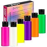 Bastelzone Premium Neon-Acrylfarben Set – Hochpigmentierte, Leuchtende & Deckende Künstlerfarben – Ideal für Leinwand, Holz, Stein, Papier & Pouring (6 Neon-Farben)