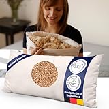 just relaxed Hirsekissen 40 x 60 cm – Formstabiles Schlafkissen mit Baumwoll-Kissenhülle– Feuchtigkeitsregulierendes Kopfkissen mit Stützfunktion – Atmungsaktives Kissen