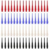 LQI 144PCS Dartspitzen mit Gewinde, Kunststoff-Dartspitzen, Soft-Dartspitzen-Set, 4 Farben, Dartspitzen, Ersatz-Dart-Zubehör