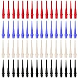 LQI 144PCS Dartspitzen mit Gewinde, Kunststoff-Dartspitzen, Soft-Dartspitzen-Set, 4 Farben, Dartspitzen, Ersatz-Dart-Zubehör