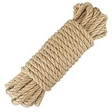 jijAcraft Hanfseil 10mm Dicke Jute Schnur, 10M Natur Juteseil Tau Seil, Garten Jute Tauwerk Handlaufseil Schiffstau Schnur für DIY, Haus Dekoration, Handwerk, Gartenarbeit, Kratzbaum