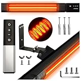 Climative Infrarot Heizstrahler Infrarotheizung 2500W RAY – Elektroheizung mit 9 Stufen, IP65 Terrassenheizer Outdoor, Heizstrahler Terrasse & Innenraum, Wandheizung, Fernbedienung & Timer, Schwarz