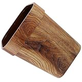 UKCOCO Rustikaler Abfalleimer 12l Holzmaserung Kunststoff Quadratisch ohne Deckel für Haushalt Büro Badezimmer