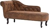 KOIECETA Chaiselongue Recamiere Couch Sofa Sessel Chaise Relaxliege Loungesofa Schlafsofa Liege Liegesessel Schlafcouch Bettsofa (Antikes Braun)