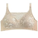 XWSM Bandeau-BH aus Baumwolle, für Damen, postoperative Pflege, Bralette, Schlauch-Top mit Prothesentaschen, Still-Sportunterwäsche, beige, 80D