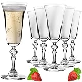 IMPERIAL Stilvolle Sektgläser 180ml Serie 'Vintage' Set 6-Teilig Sektkelche aus Crystalline Glas Spülmaschinenfest
