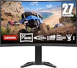 Lenovo G27qc-30 | 27' QHD Gaming Monitor | 2560x1440 | 165Hz | 350 nits | 1ms Reaktionszeit | HDMI | DisplayPort | AMD FreeSync Premium | höhenverstellbar | schwarz