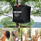 Eawfgtuw Solar-Duschtasche, leicht, Rucksackreisen, Angeln, Jagd, Reisen, 40 l, Outdoor-Wandern, abnehmbar, Camping, für beheizten Onoff-Duschkopf, Warmwasserbereiter mit PVC-Schlauch und