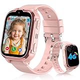 4G Smartwatch Kinder mit GPS und Telefon, Wasserdicht GPS Handy Uhr Kinder Smartwatch mit Videoanruf Anruffunktion IP68 SOS Spiel Voice Chat Wecker Schulmodus, Geschenk für Jungen Mädchen Student