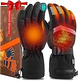 Beheizbare Handschuhe für Herren Damen Beheizte Ski Handschuhe mit 7.4V 4000mAh Wiederaufladbare Akkus Wärmende Winter Handschuhe mit Heizung 3 Wärmestufen (A, XL)