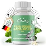 Vitabay R-Alpha Liponsäure 300mg - 120 vegane hochdosierte Kapseln - Bioverfügbar, Laborgeprüft & hergestellt aus hochwertigen Rohstoffen - Antioxidans Alpha Lipoic Acid R Alpha Liponsäure hochdosiert