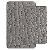 jianyana Memory Foam Badteppich 2-Teiliges Set Upgrade rutschfeste Badezimmermatten 40x60cm+50x80cm, Maschinenwaschbar Superweicher Badteppich Set