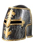 Boland 44043 - Kreuzritter Helm für Erwachsene aus Kunststoff, Kopfbedeckung für Ritter Kostüm, Zubehör für Karneval und Mottoparty