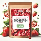 Erdbeeren Gefriergetrocknet 125g Scheiben, Natürliche Getrocknete Erdbeeren Ohne Zusätze 100% Pur - Gefriergetrocknete Früchte Snack - Gefriergetrocknete Erdbeeren Trockenfrüchte von Foozia