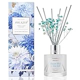 Airkeep Raumduft Meeresbrise & Meersalz Duft, Reed Diffuser mit 8 Duftstäbchen， Lufterfrischer für Badezimmer, Wohnung, Heimdekoration, 100ml