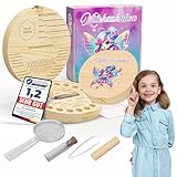 Kinderzahndose für Milchzähne. Personalisierbare Milchzahndose. Ink.Geschenkbox, Lupe und Zahnfeebrief. Zahndose als Geschenk für Kinder. (Pink-Blau)