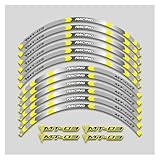 Für Y&AMAHA MT03 Mt 03 17-Zoll-Motorradaufkleber Felgenreifen wasserdichte dekorative Aufkleber Radnabe Reflektierende Streifen Set Felgenband-Aufkleber(1 Style B Yellow)