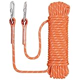 NorthPada Statisches Nylon Seil Outdoor Kletterseil für Knüpfübungen, Baumpfleger Baumarbeits, Marine, Anker, Boot, Abseil, Notfall, Schaukel, 10 mm x 20 Meter Orange