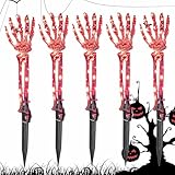 Wegbeleuchtung | Landschafts-Lichtpfähle, Halloween-Hand-Skelett-Design, wasserdichte Lampe, Outdoor-Dekoration für Terrasse, Hof, Veranda, Gehweg, Rasen, Auffahrt