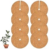 Acboor 8 Stück Kokosmatte Winterschutz Rund, 30cm Kokos Mulchscheibe Kokosmatte Winterschutz Kokosscheibe Idealer Frostschutz von Kübelpflanzen für Home Hotel Garden