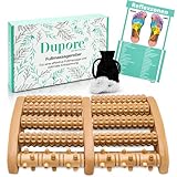 DUPORE Premium Fußmassageroller Holz zur Stressreduzierung - Fußroller Fußmassage für Zuhause & Büro - Akkupressur Fußreflexzonenmassage Gerät - Fussmassage - Massageroller Fuß - Massage Fussroller