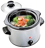 Rosenstein & Söhne Slow Cooker: Elektrischer Schongarer, Keramik-Gartopf, Glasdeckel, 1,4 Liter, 100 W (Elektrischer Kochtopf, Elektrischer Topf, Elektrotopf mit Thermostat)