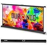 Duronic DPS50 16:9 Beamer Leinwand | 50 Zoll Projektor Leinwand | 16:9 Heimkino | Gain +1 Mobile Beamerleinwand für Tische und Schränke | 4K UHD, 3D, Full HD 1080p | Kompakte Projektionsleinwand