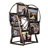 aleawol 12 Fotos Riesenrad Bilderrahmen, Aufrüstung Geprägter Rotierender Riesenrad Fotorahmen 5 Zoll, Windmühle Bilderrahmen Vintage für Heimdekoration Hochzeit Weihnachten Geburtstagsgeschenke