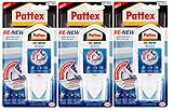 TMPpro Pattex Perfektes Bad Neue Fuge, Silikon Dichtmasse für neue Fugen, Sanitärsilikon für Küche und Bad, Neu auf alt - innovative Fugenmasse, Weiß, 3 x 80ml
