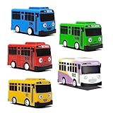 SHDIEHJFMLDH 5Pcs Mini Bus Spielzeug,Mini Pull Back Spielzeugautos,Bus Modell,Spielzeugautos Set für Freunde und Kinder, Lernspiel, Geburtstagsparty-Geschenk