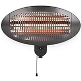 HOME It® Infrarot Terrassenheizstrahler zur Wandmontage, 2000W, 3 Leistungsstufen, Spritzwassergeschützt, Einfach zu bedienen